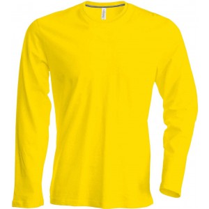 MEN'S LONG-SLEEVED CREW NECK T-SHIRT, Yellow (Long-sleeved shirt)