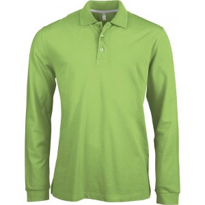 MEN'S LONG-SLEEVED POLO SHIRT, Lime (Long-sleeved shirt)