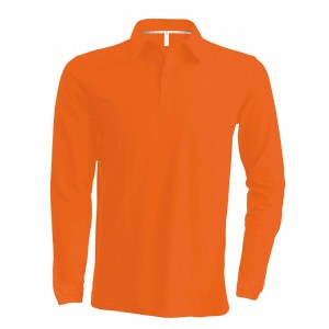 MEN'S LONG-SLEEVED POLO SHIRT, Orange (Long-sleeved shirt)