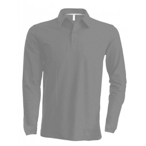 MEN'S LONG-SLEEVED POLO SHIRT, Oxford Grey (Long-sleeved shirt)