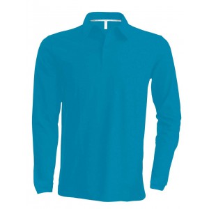 MEN'S LONG-SLEEVED POLO SHIRT, Tropical Blue (Long-sleeved shirt)