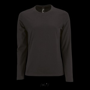 SOL'S IMPERIAL LSL WOMEN - LONG-SLEEVE T-SHIRT, Deep Black (Long-sleeved shirt)