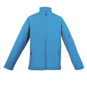 MEN?S 3-LAYER SOFTSHELL JACKET, Azure Blue