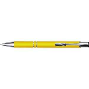 Metal rubberized ballpen, yellow