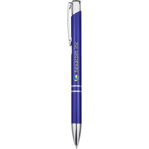 Moneta aluminum click ballpoint pen, blue (Metallic pen)