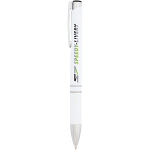 Moneta anti-bacterial ballpoint pen, White (Metallic pen)