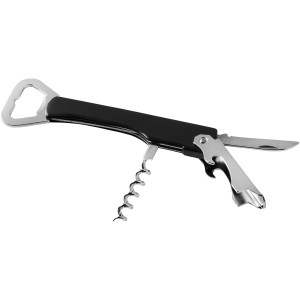 Milo waitress knife, solid black,Silver (Bottle openers, corkscrews)