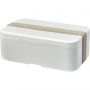 MIYO Renew single layer lunch box, Ivory white, Pebble grey