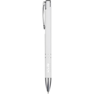 Moneta recycled aluminium ballpoint pen, White (Metallic pen)