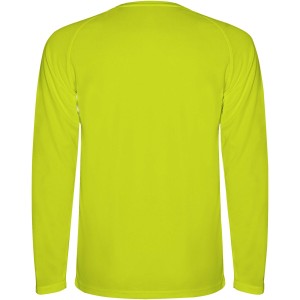 Montecarlo long sleeve men's sports t-shirt, Fluor Yellow (T-shirt, mixed fiber, synthetic)