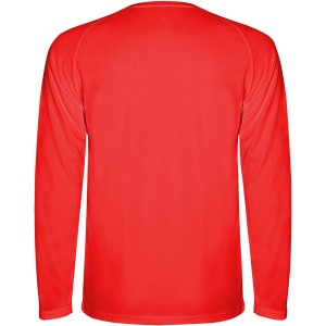 Montecarlo long sleeve men's sports t-shirt, Red (T-shirt, mixed fiber, synthetic)