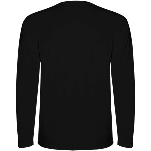 Montecarlo long sleeve men's sports t-shirt, Solid black (T-shirt, mixed fiber, synthetic)