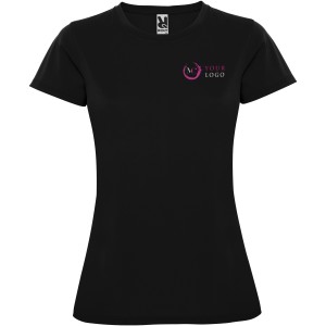 Montecarlo short sleeve women's sports t-shirt, Solid black (T-shirt, mixed fiber, synthetic)