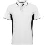 Montmelo short sleeve unisex sports polo, White, Solid black