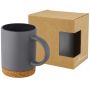 Neiva 425 ml ceramic mug with cork base, Grey