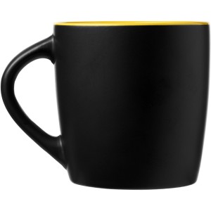 Riviera 340 ml ceramic mug, solid black,Yellow (Mugs)