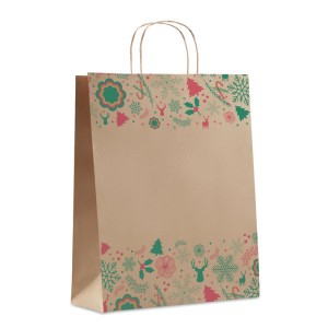 Gift paper bag large, Beige