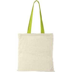 Nevada 100 g/m2 cotton tote bag with coloured handles, Natur (cotton bag)