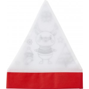 Nonwoven (80 gr/m2) Christmas hat Maryse, red/white (Decorations)