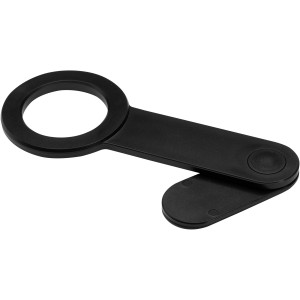 Hook recycled plastic desktop phone holder, Solid black (Office desk equipment)
