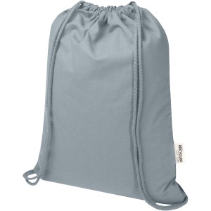 Oregon Blend 140 g/m2 GRS recycled drawstring bag 5L, Grey