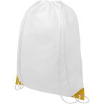Oriole drawstring backpack with coloured corners, White, Yel (12048807)