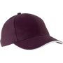 ORLANDO - 6 PANELS CAP, Burgundy/White