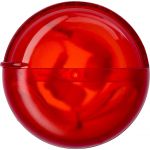 Pair of coloured earphones in a round plastic case, red (7476-08)