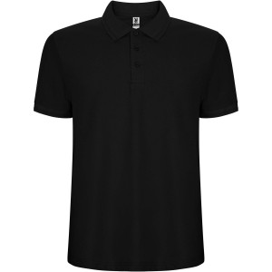 Pegaso Premium short sleeve men's polo, Solid black (Polo shirt, 90-100% cotton)