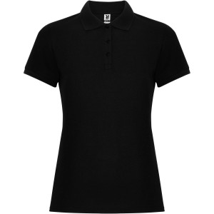 Pegaso Premium short sleeve women's polo, Solid black (Polo shirt, 90-100% cotton)