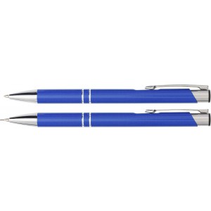 Aluminium writing set Zahir, cobalt blue (Pen sets)