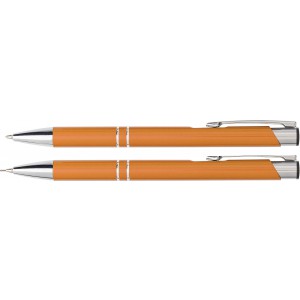 Aluminium writing set Zahir, orange (Pen sets)