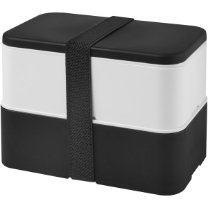 MIYO double layer lunch box, Solid black, White, Solid black (Plastic kitchen equipments)