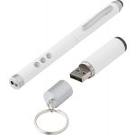 Plastic laser pen and presenter with receiver, white (7529-02)