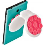Plastic mobile phone holder with suction cups, red (7281-08)