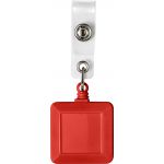 Plastic name card/name badge holder, red (7908-08)