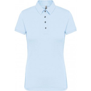 LADIES' SHORT SLEEVED JERSEY POLO SHIRT, Sky Blue (Polo shirt, 90-100% cotton)