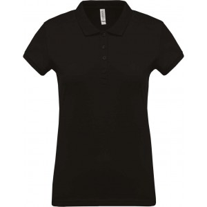 LADIES? SHORT-SLEEVED PIQU POLO SHIRT, Black (Polo shirt, 90-100% cotton)
