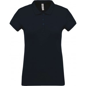 LADIES? SHORT-SLEEVED PIQU POLO SHIRT, Deep Blue (Polo shirt, 90-100% cotton)