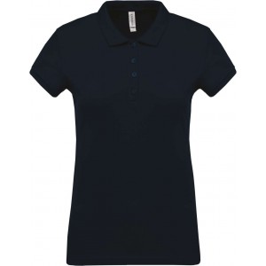 LADIES? SHORT-SLEEVED PIQU POLO SHIRT, Navy (Polo shirt, 90-100% cotton)