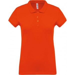LADIES? SHORT-SLEEVED PIQU POLO SHIRT, Orange (Polo shirt, 90-100% cotton)