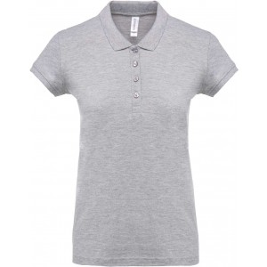 LADIES? SHORT-SLEEVED PIQU POLO SHIRT, Oxford Grey (Polo shirt, 90-100% cotton)