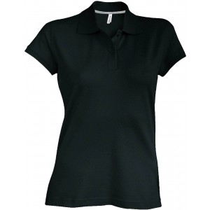 LADIES' SHORT-SLEEVED POLO SHIRT, Black (Polo shirt, 90-100% cotton)