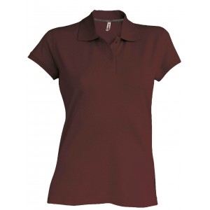 LADIES' SHORT-SLEEVED POLO SHIRT, Chocolate (Polo shirt, 90-100% cotton)