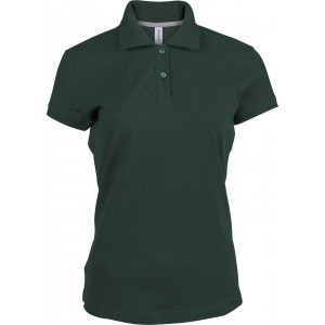 LADIES' SHORT-SLEEVED POLO SHIRT, Forest Green (Polo shirt, 90-100% cotton)