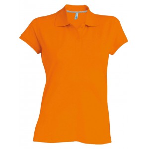 LADIES' SHORT-SLEEVED POLO SHIRT, Orange (Polo shirt, 90-100% cotton)