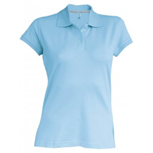 LADIES' SHORT-SLEEVED POLO SHIRT, Sky Blue (Polo shirt, 90-100% cotton)