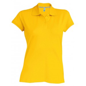 LADIES' SHORT-SLEEVED POLO SHIRT, Yellow (Polo shirt, 90-100% cotton)