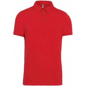 MEN'S SHORT SLEEVED JERSEY POLO SHIRT, Red (Polo shirt, 90-100% cotton)