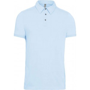 MEN'S SHORT SLEEVED JERSEY POLO SHIRT, Sky Blue (Polo shirt, 90-100% cotton)